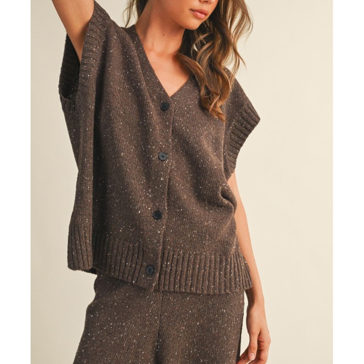 CHALECO CAFE OVERZISED