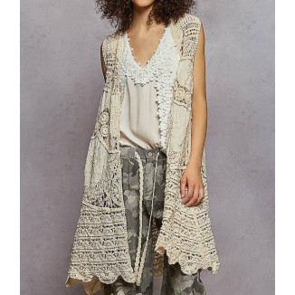 CHALECO LARGO CROCHET NATURAL