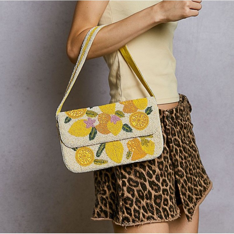 CLUTCH IVORY MULTI LIMON