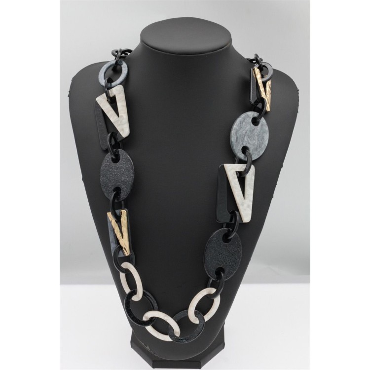 COLLAR ACRILICO RECTANGULO NEGRO