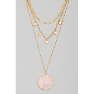 Collar cadenas dije rosa 