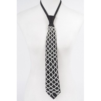 COLLAR CORBATIN NEGRO CON PERLAS