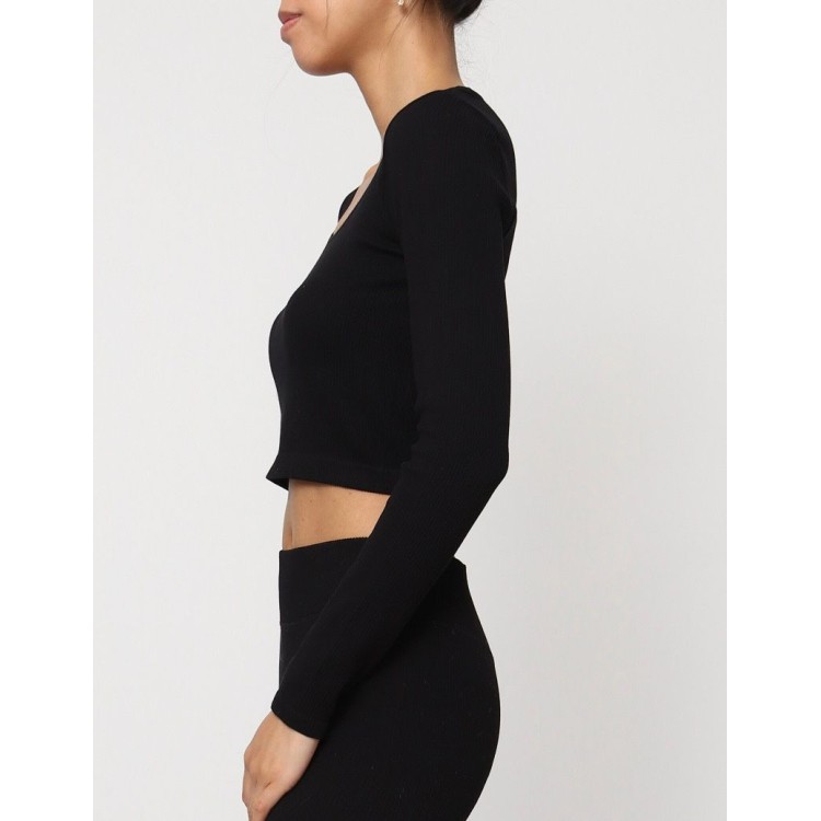 CROPTOP BASICO LICRA NEGRO 