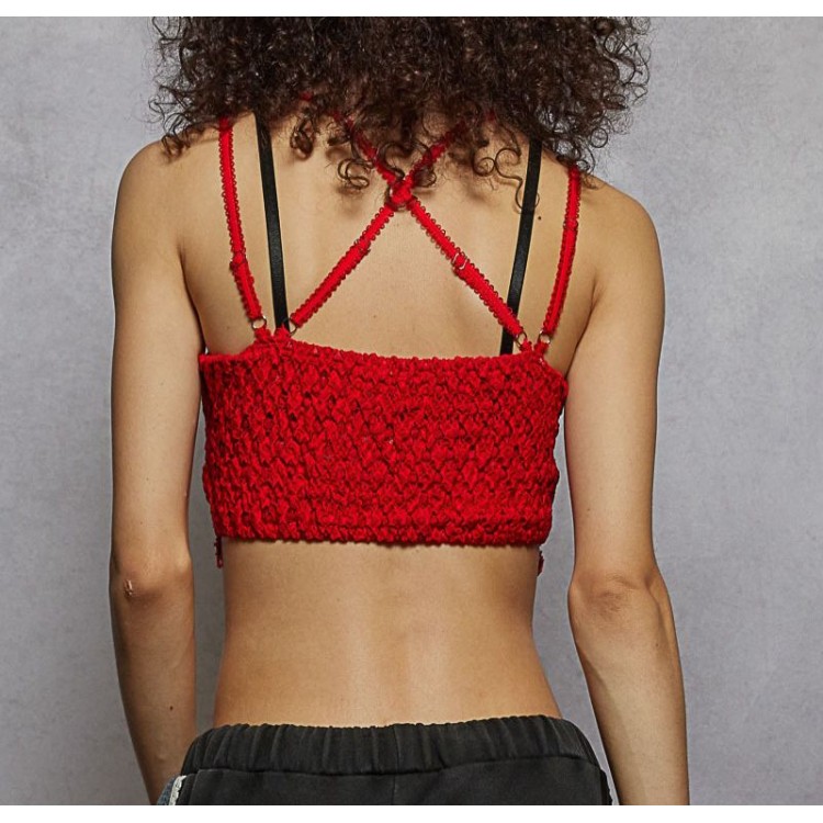 CROPTOP CROCHET ROJO
