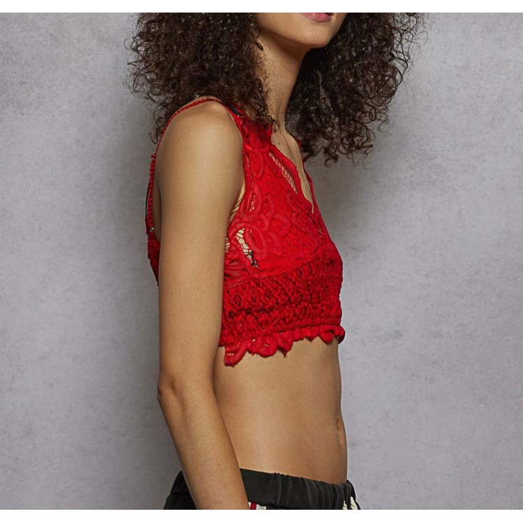 CROPTOP CROCHET ROJO
