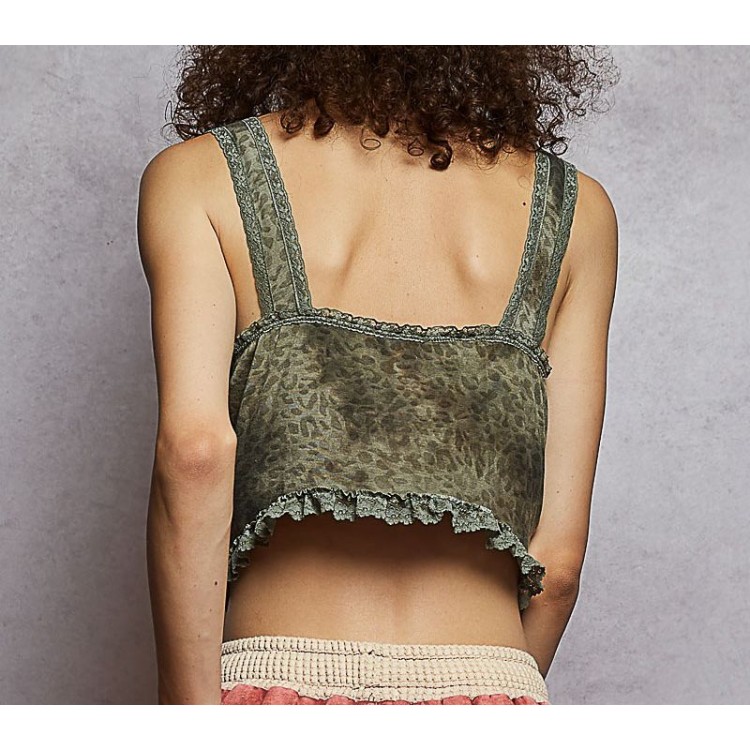 CROPTOP OLIVO LEOPARD