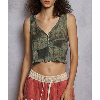 CROPTOP OLIVO LEOPARD