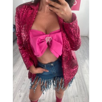 CROPTOP MOÑO ROSA