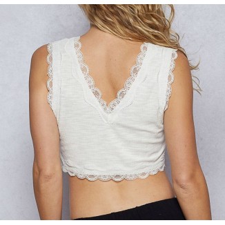 CROPTOP ORILLA ENCAJE IVORY