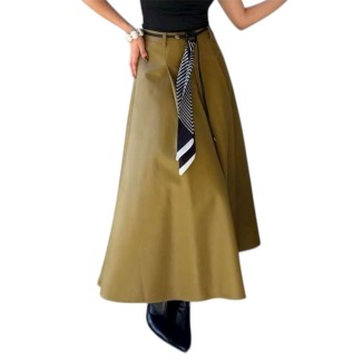 FALDA 3/4 VINIPIEL MOSTAZA