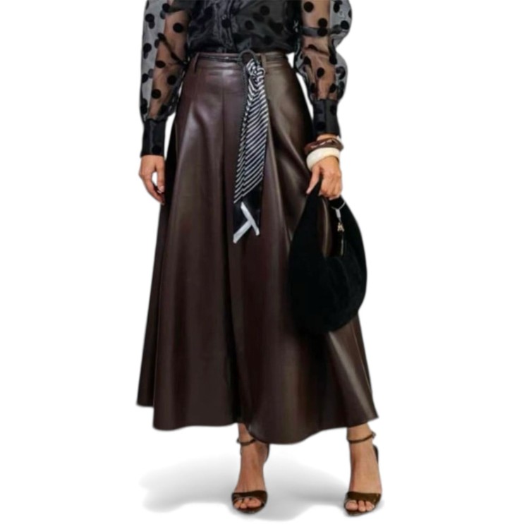 FALDA 3/4 VINIPIEL CAFE