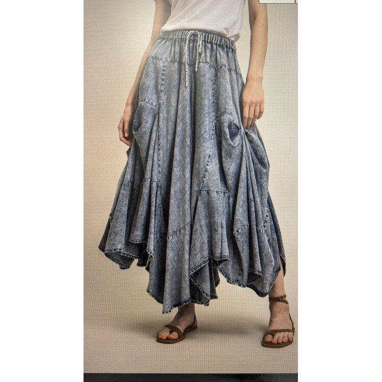FALDA MAXI DENIM PICOS