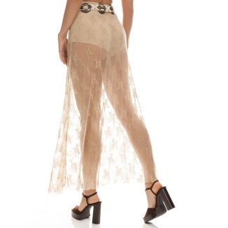FALDA LARGA ENCAJE BEIGE