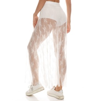 FALDA LARGA ENCAJE BLANCA