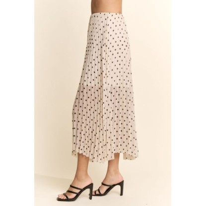 FALDA MIDI POLKA CREMA