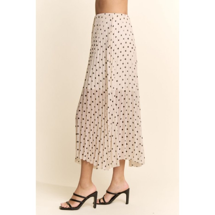 FALDA MIDI POLKA CREMA