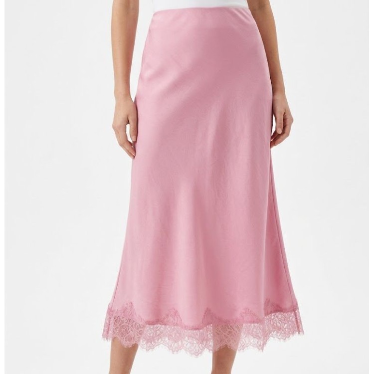 FALDA ROSA SATIN LARGA
