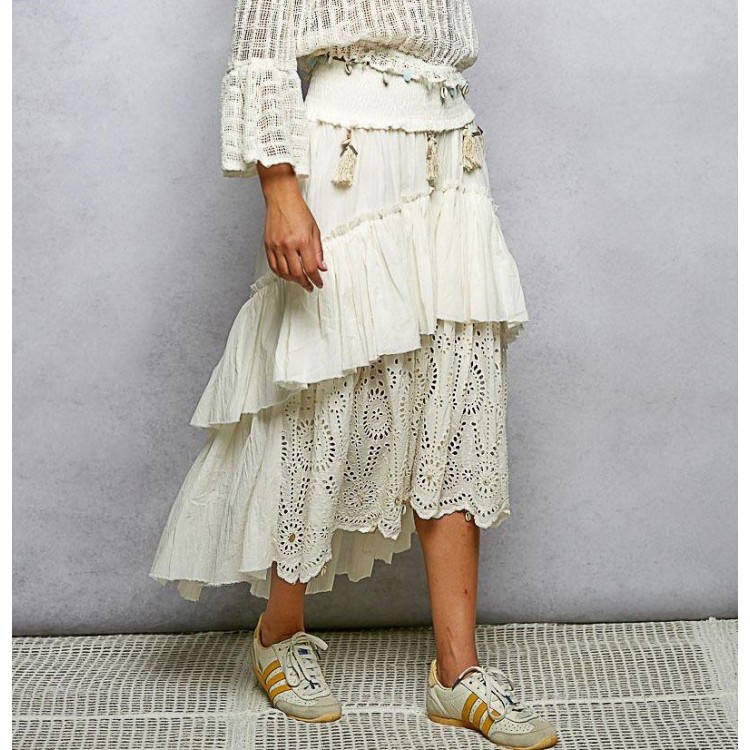 FALDA BEIGE OLANES BOHO