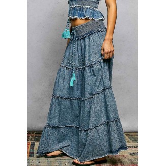 FALDA DENIM MAXILARGA