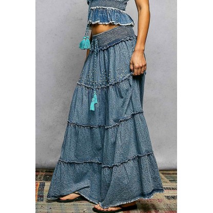 FALDA DENIM MAXILARGA