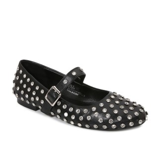 FLATS NEGRO CON ESTOPEROLES DE CRISTAL