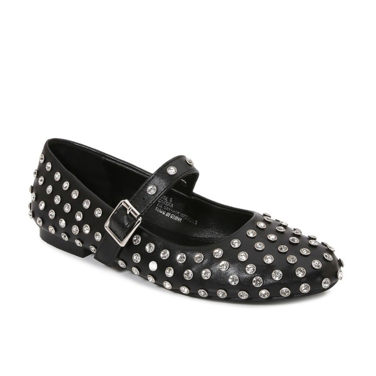 FLATS NEGRO CON ESTOPEROLES DE CRISTAL