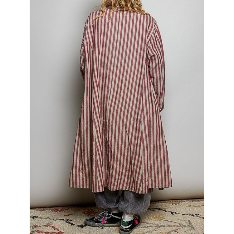 GABARDINA ROJO RAYAS LINO
