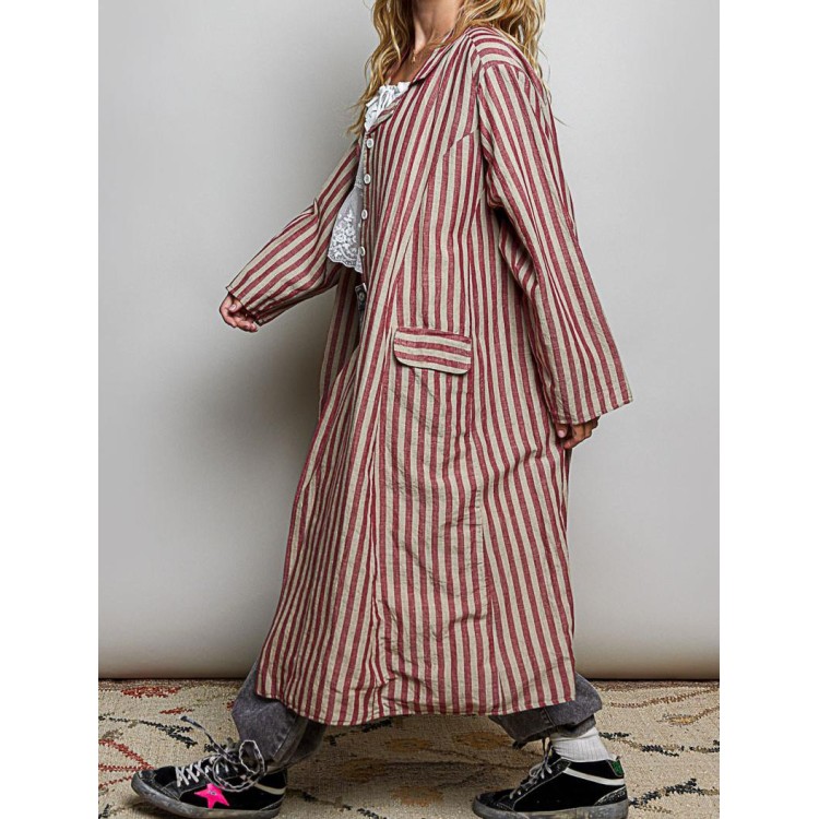 GABARDINA ROJO RAYAS LINO