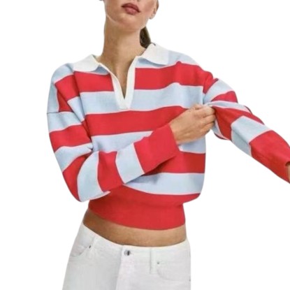 HOODIE ROJA RAYAS