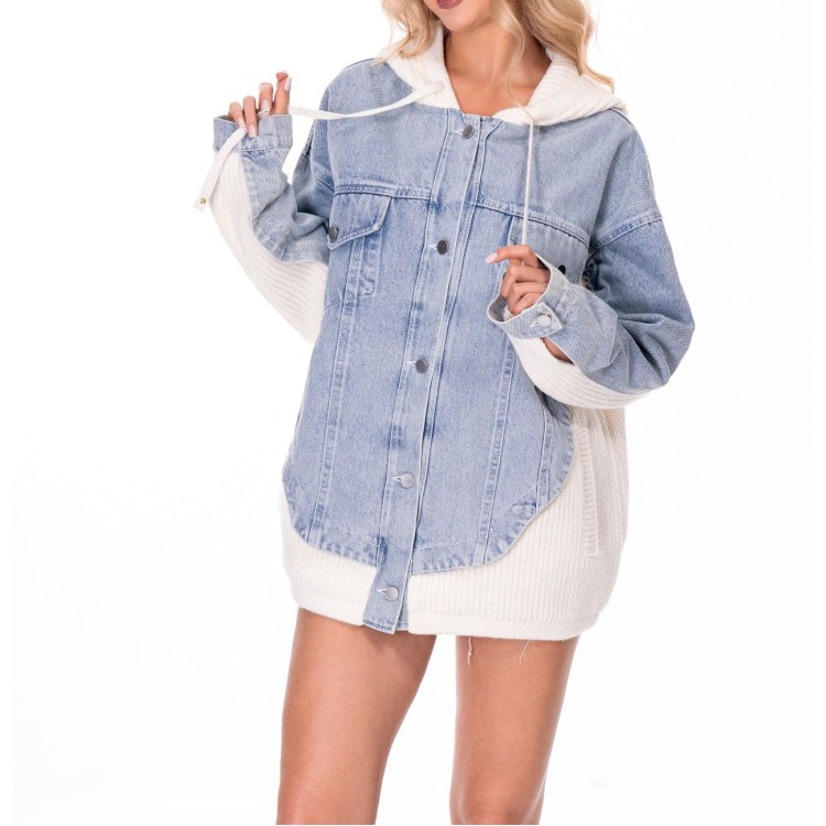 HOODIE DE PUNTO BLANCA DENIM