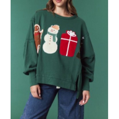 HOODIE VERDE REGALO NIEVE