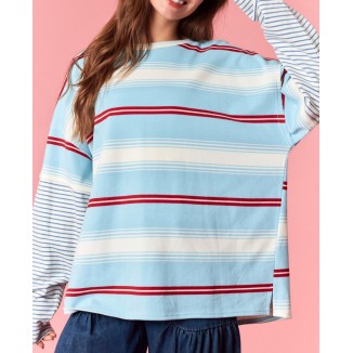 HOODIE RAYAS AZUL ROJO