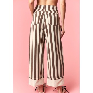 PANTALON RAYAS CAFE