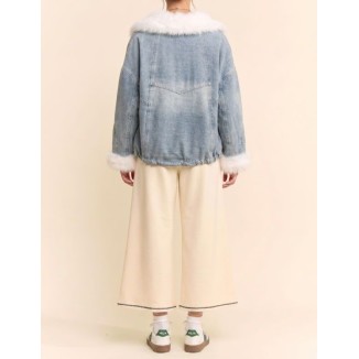 JACKET DENIM PELUCHE BLANCO