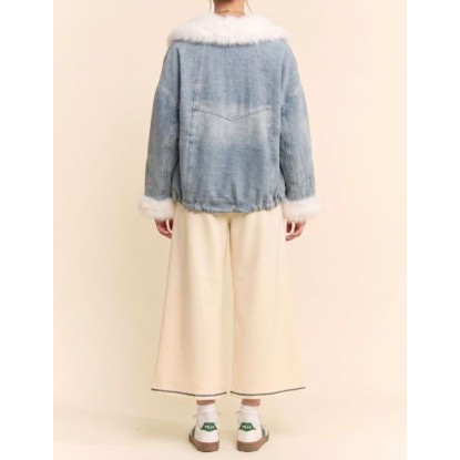 JACKET DENIM PELUCHE BLANCO