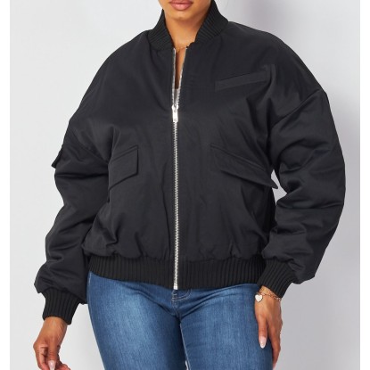 JACKET BOMBER NEGRA