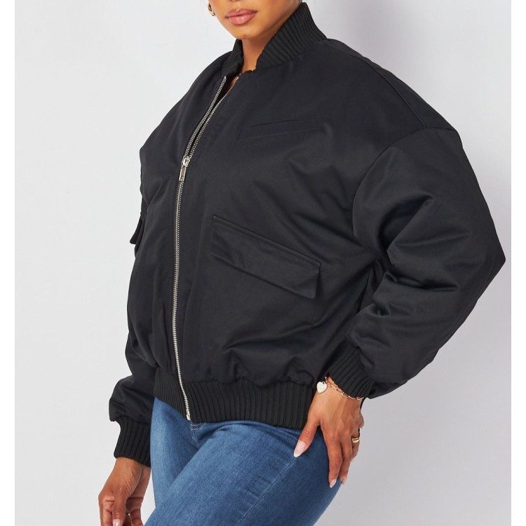 JACKET BOMBER NEGRA