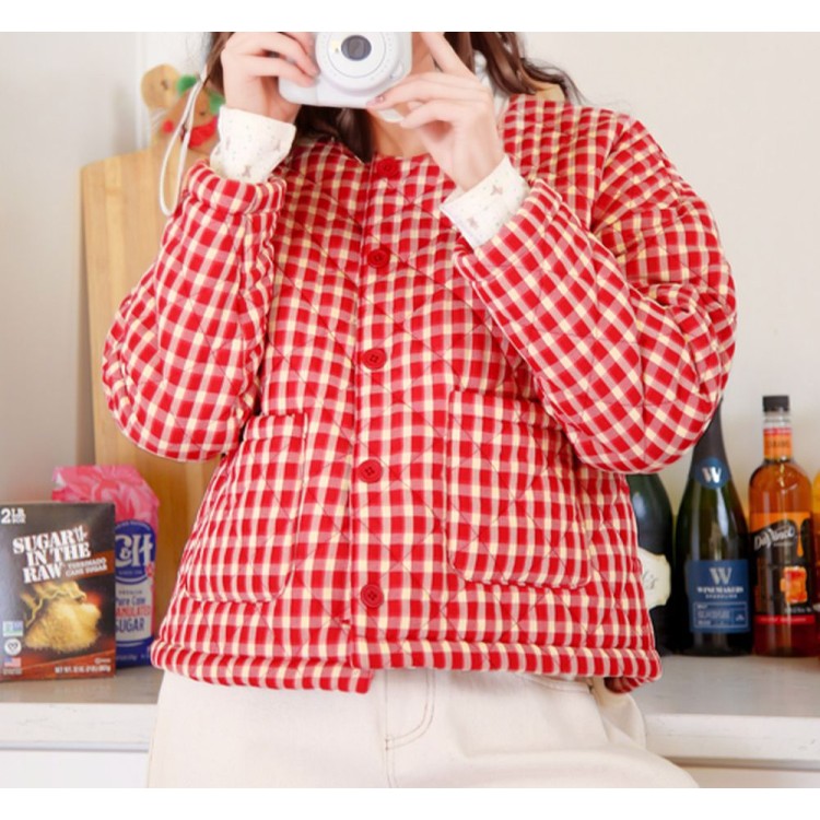 JACKET VICHY ROJO ACOLCHADA