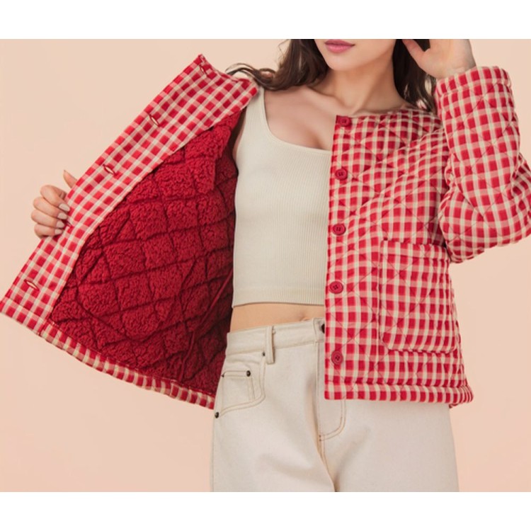 JACKET VICHY ROJO ACOLCHADA