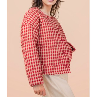 JACKET VICHY ROJO ACOLCHADA