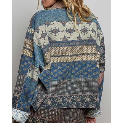 JACKET AZUL MULTICOLOR ESTAMPADO