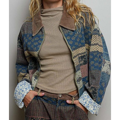 JACKET AZUL MULTICOLOR ESTAMPADO