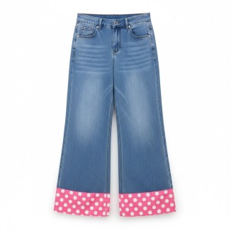 JEANS ROSA DENIM POLKA