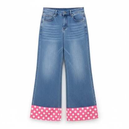JEANS ROSA DENIM POLKA