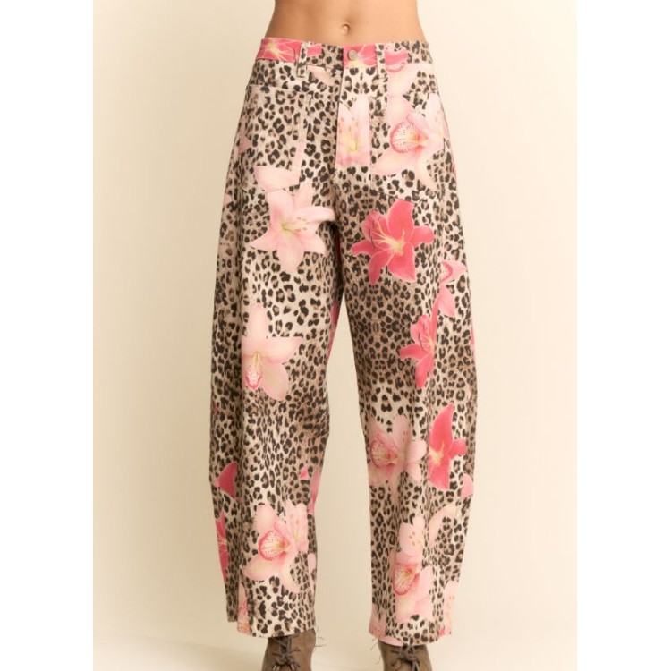 JEANS LEOPARDO FLOR BALLOON