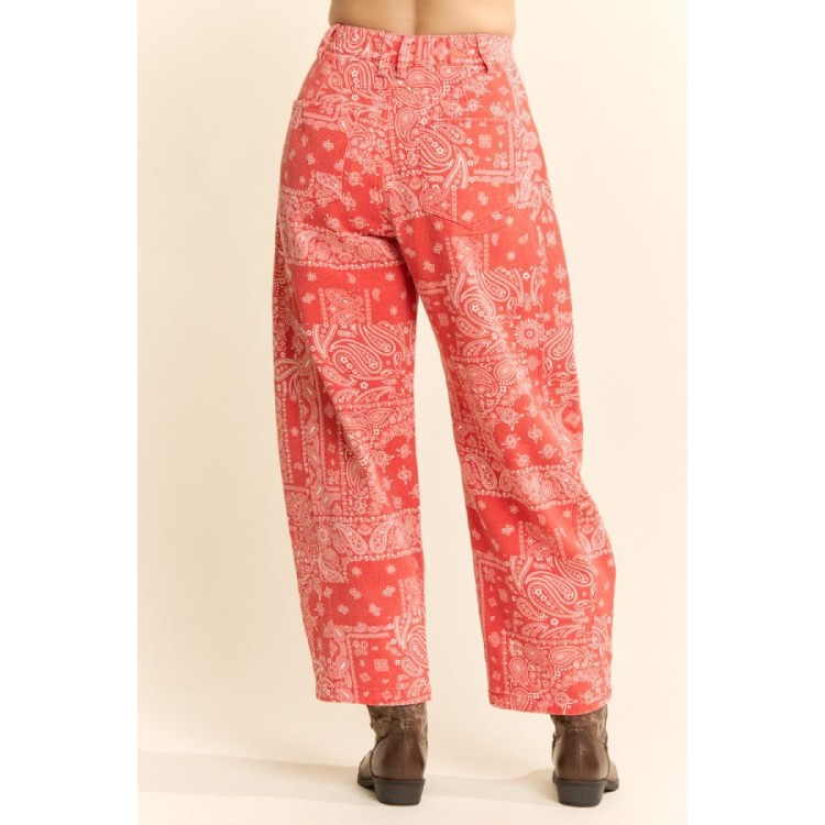JEANS ROJO PRINT BOHO