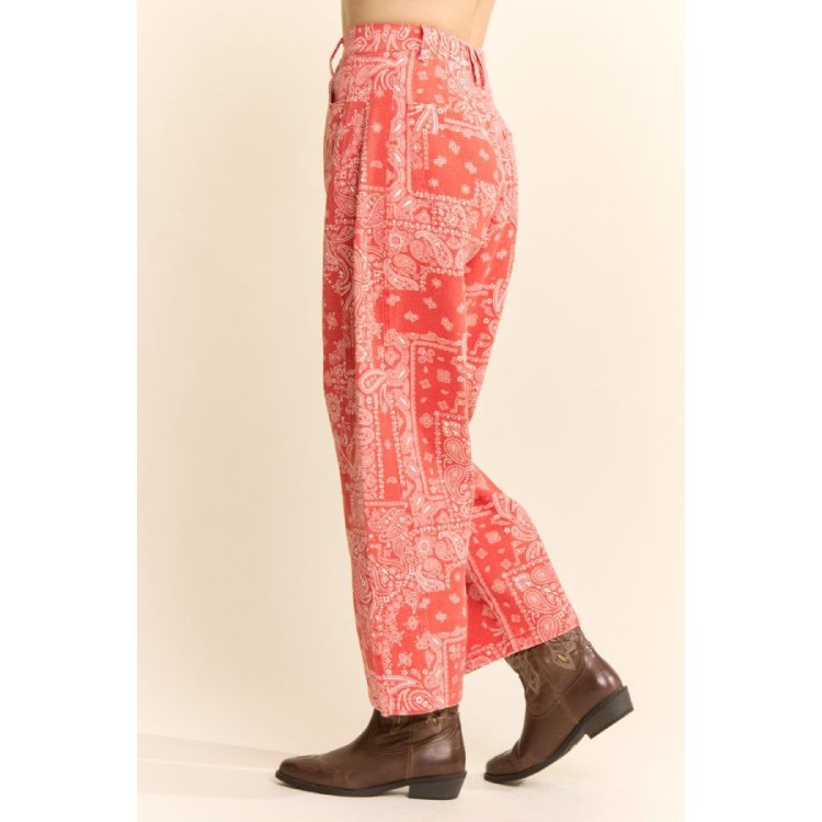 JEANS ROJO PRINT BOHO