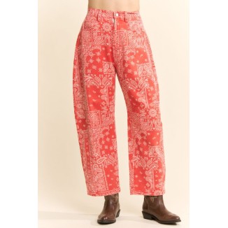 JEANS ROJO PRINT BOHO