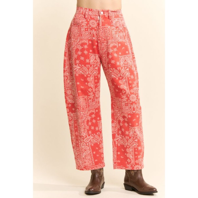 JEANS ROJO PRINT BOHO