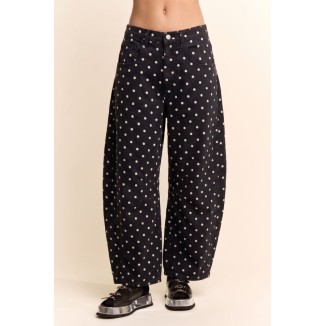 JEANS NEGRO BALLOON POLKA